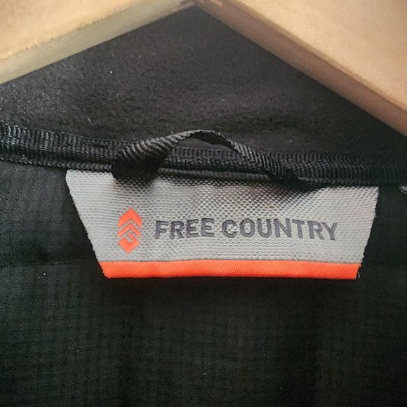 Free Country Jacket Mens Medium Jet Black Microtech Fleece Full Zip 268-M98307S - Picture 6 of 16